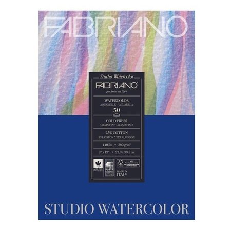 SAVOIR-FAIRE Savoir-Faire 1593737 Fabriano Studio Watercolor Cold Press Pad - 50 Sheets - 9 x 12 in. 1593737